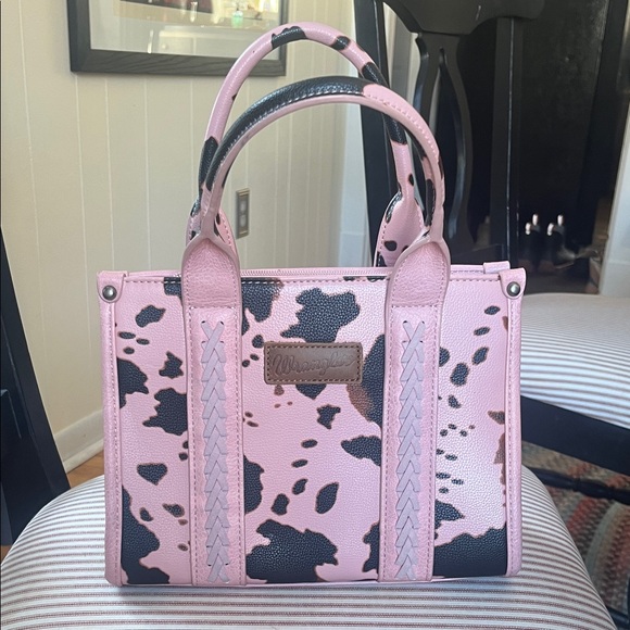 Wrangler Handbags - Wrangler Pink and Black Cowprint Purse